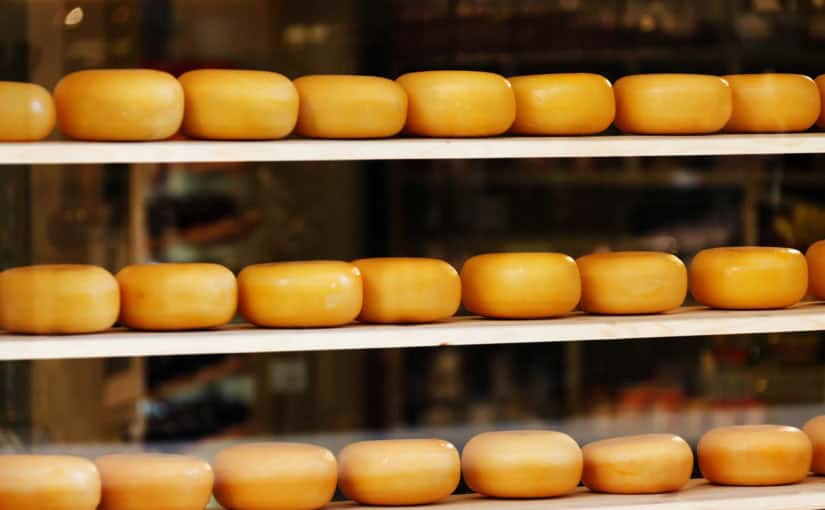 cheese on shelves