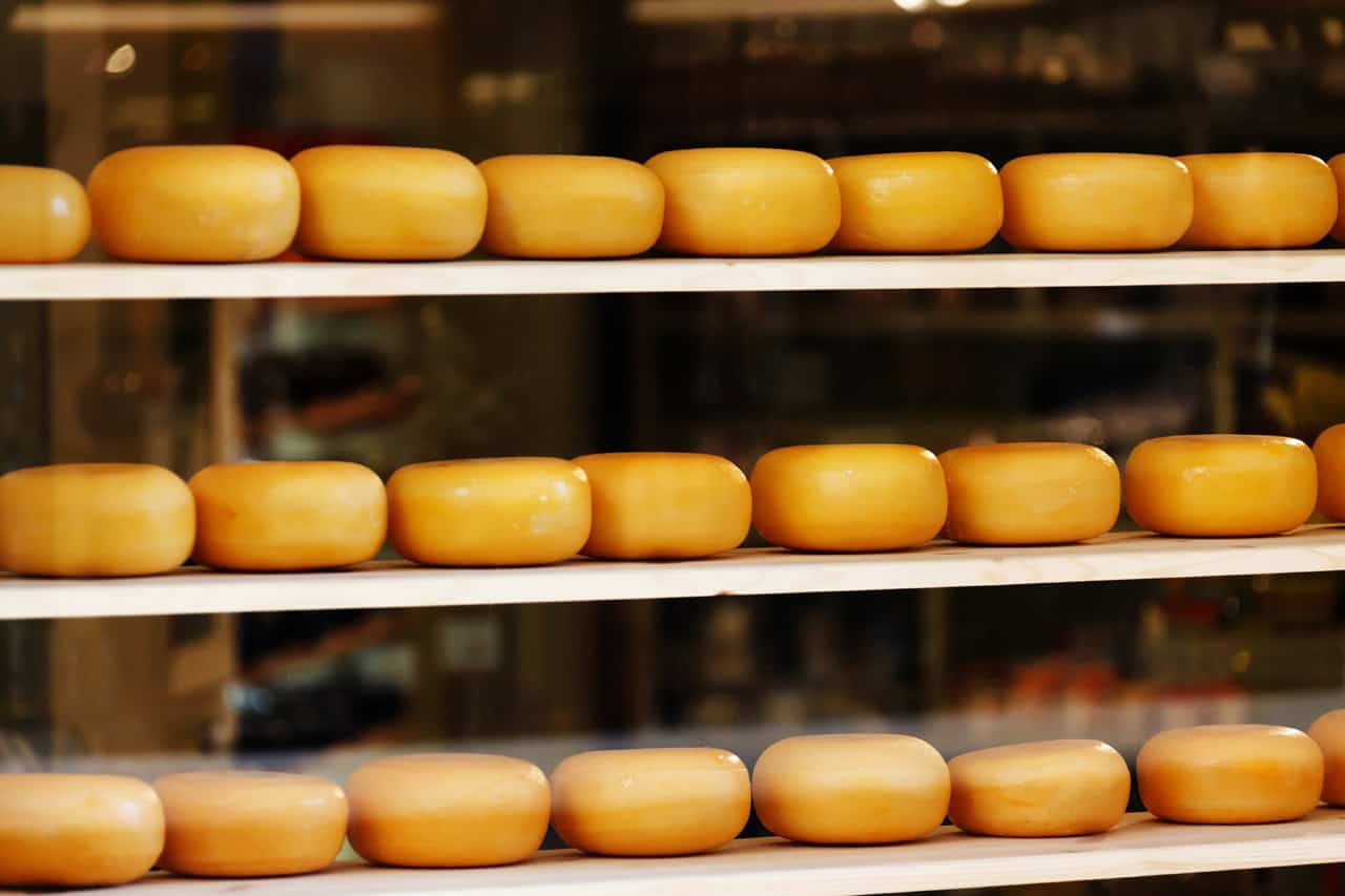 cheese on shelves